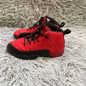 Air Jordan 12 Retro GS ‘Reverse Flu Game’ Red and Black, Size 3Y